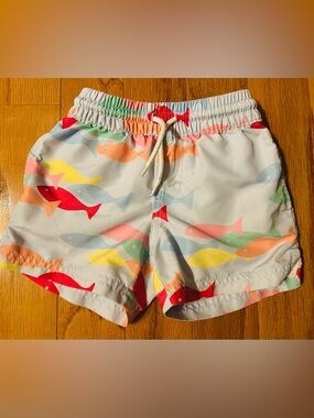TBBC Beaufort bonnet company French Leave Fishies toddler boy swim trunks 2T🐟🎣